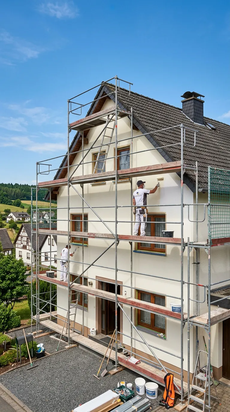 Fassadenanstrich und Fassadensanierung in Kastellaun — Malerfachbetrieb Berg im Bahnhof